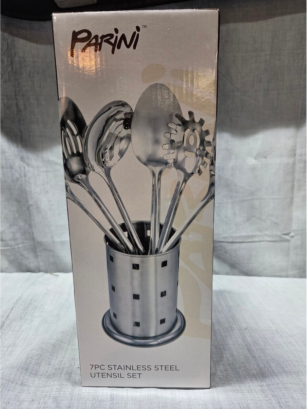 Parini 7-Piece Stainless Steel Utensil Set with Holder
